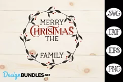 Merry Christmas Family Name Sign SVG | Happy Holidays SVG Product Image 2