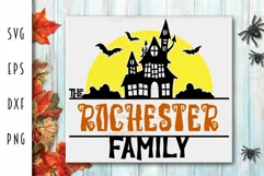 Halloween Sign SVG - Family Name Sign Haunted House Cut File Product Image 1