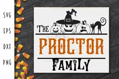 Halloween Sign SVG - Family Name Sign Pumpkins Cut File Product Image 1