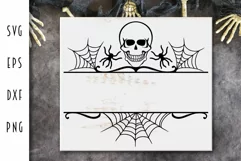 Halloween Sign SVG - Family Name Sign Skull and Spider's Web Product Image 2