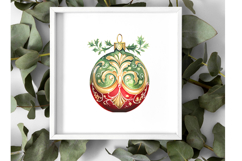 Red &amp; Green Christmas Decorations Clipart Bundle Transparent Product Image 4