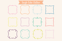 Colored Fancy Square Frames | Hand Drawn Border Monogram Product Image 5