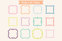 Colored Fancy Square Frames | Hand Drawn Border Monogram Product Image 6