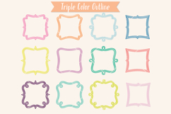 Colored Fancy Square Frames | Hand Drawn Border Monogram Product Image 7