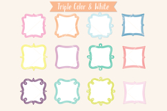 Colored Fancy Square Frames | Hand Drawn Border Monogram Product Image 11