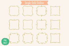 Fancy Square Frames, Gold Glitter, Hand Drawn Borders Product Image 5
