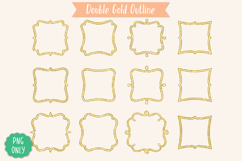 Fancy Square Frames, Gold Glitter, Hand Drawn Borders Product Image 6