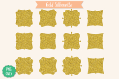 Fancy Square Frames, Gold Glitter, Hand Drawn Borders Product Image 8