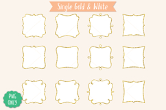 Fancy Square Frames, Gold Glitter, Hand Drawn Borders Product Image 9