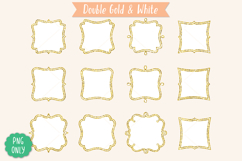 Fancy Square Frames, Gold Glitter, Hand Drawn Borders Product Image 10