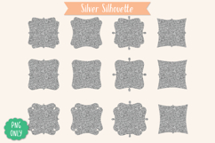 Fancy Square Frames, Silver Glitter, Hand Drawn Borders Product Image 8