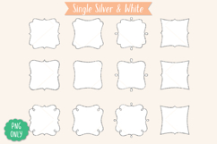 Fancy Square Frames, Silver Glitter, Hand Drawn Borders Product Image 9
