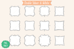 Fancy Square Frames, Silver Glitter, Hand Drawn Borders Product Image 10