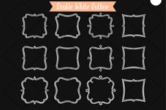 White Fancy Square Frames | Hand Drawn Border Monogram Product Image 4