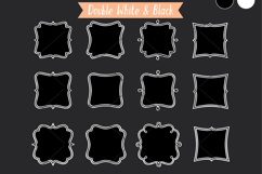 White Fancy Square Frames | Hand Drawn Border Monogram Product Image 7