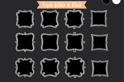 White Fancy Square Frames | Hand Drawn Border Monogram Product Image 8