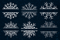 Snowflake split monogram svg bundle Snowflake ornament svg Product Image 2