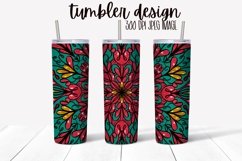 Tumbler Wrap Design - Mandala With Glitter Pink & Gold Product Image 1