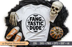 Fang Tastic Dude SVG File | Halloween Round Sign SVG Product Image 4
