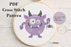 Fanged Monster Cross Stitch Pattern - Digital Download PDF Product Image 1