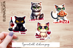 Funny cat Halloween Stickers | Sarcastic Stickers Product Image 1