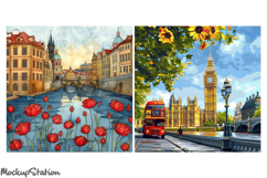 Fantastic Cities Digital Papers European Travel Scrapbook Product Image 3