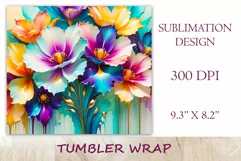 This charming tumbler sublimation wrap design embodies the exquisite beauty of fancy abstract flowers bringing a touch of natural elegance to your daily routine.