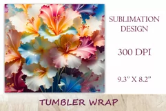 This charming tumbler sublimation wrap design embodies the exquisite beauty of fancy abstract flowers bringing a touch of natural elegance to your daily routine.