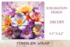This charming tumbler sublimation wrap design embodies the exquisite beauty of fancy abstract flowers bringing a touch of natural elegance to your daily routine.