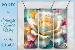 This charming tumbler sublimation wrap design embodies the exquisite beauty of fancy abstract flowers bringing a touch of natural elegance to your daily routine.