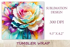 This charming tumbler sublimation wrap design embodies the exquisite beauty of fancy abstract flowers bringing a touch of natural elegance to your daily routine.