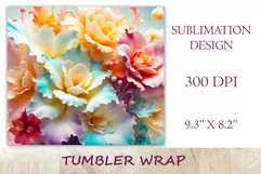 This charming tumbler sublimation wrap design embodies the exquisite beauty of fancy abstract flowers bringing a touch of natural elegance to your daily routine.