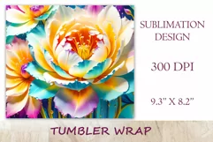 This charming tumbler sublimation wrap design embodies the exquisite beauty of fancy abstract flowers bringing a touch of natural elegance to your daily routine.