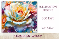 This charming tumbler sublimation wrap design embodies the exquisite beauty of fancy abstract flowers bringing a touch of natural elegance to your daily routine.