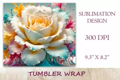 This charming tumbler sublimation wrap design embodies the exquisite beauty of fancy abstract flowers bringing a touch of natural elegance to your daily routine.