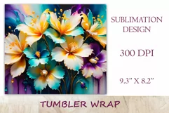 This charming tumbler sublimation wrap design embodies the exquisite beauty of fancy abstract flowers bringing a touch of natural elegance to your daily routine.