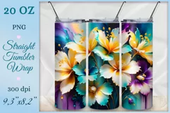 This charming tumbler sublimation wrap design embodies the exquisite beauty of fancy abstract flowers bringing a touch of natural elegance to your daily routine.