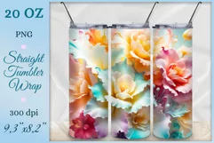 This charming tumbler sublimation wrap design embodies the exquisite beauty of fancy abstract flowers bringing a touch of natural elegance to your daily routine.