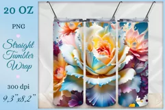 This charming tumbler sublimation wrap design embodies the exquisite beauty of fancy abstract flowers bringing a touch of natural elegance to your daily routine.