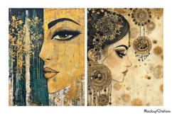 Abstract Whimsical Women Art Papers Feminine Portraits Product Image 3