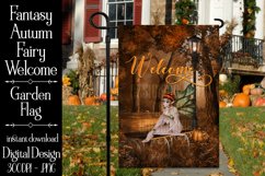 Fantasy Autumn Fairy Welcome Garden Flag Sublimation Design Product Image 1