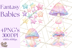 Fantasy Baby Creatures Clipart PNG, Cute Pastel Watercolor Product Image 1