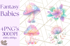 Fantasy Baby Creatures Clipart PNG, Cute Pastel Watercolor Product Image 1