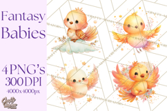 Fantasy Baby Creatures Clipart PNG, Cute Pastel Watercolor Product Image 1