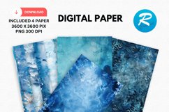 Fantasy Blue Digital Paper, Fantasy Background Product Image 1