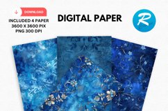 Fantasy Blue Digital Paper, Fantasy Background Product Image 1