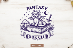Fantasy Book Club SVG - Romantasy Reader PNG - Cute Dragon Product Image 1