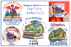 Fantasy Book Lovers Designs PNG Sublimation Dragons,Book PNG Product Image 1