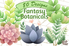 Fantasy Botanical Clipart PNG, Unique Whimsical Plant Art Product Image 1