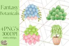 Fantasy Botanical Clipart PNG, Unique Whimsical Plant Art Product Image 1